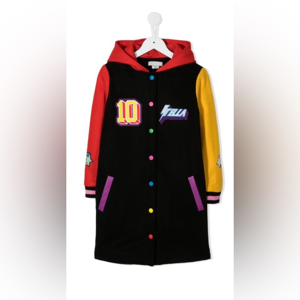 GIRLS STELLA MCCARTNEY LONG VARSITY JACKET
